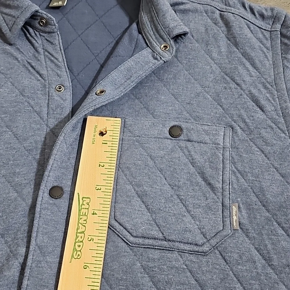 Eddie Bauer Shirt Jacket Quilted Shacket Chore Jacket Outdoor Blue Size L - Picture 7 of 9